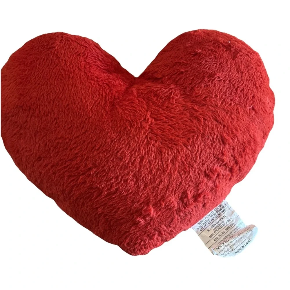 Large Red Heart Decorative Pillow SOFT Minky‎ Fabric Valentines Day Love 18x14